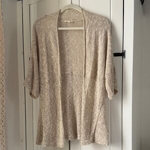 Eileen Fisher Light Tan Open-Front Cardigan